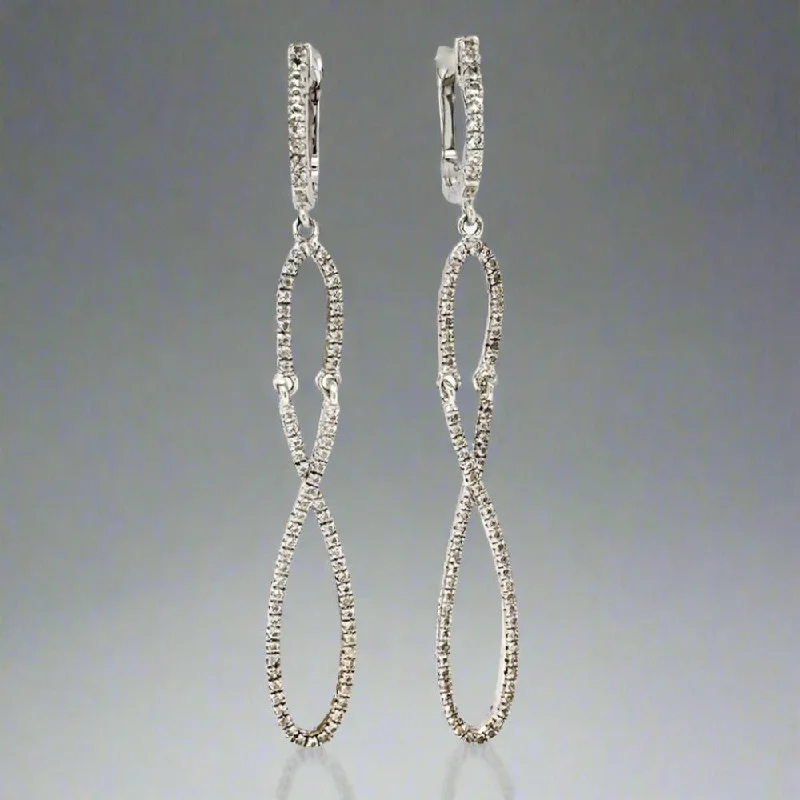 SS White Topaz Infinity Dangle Earrings