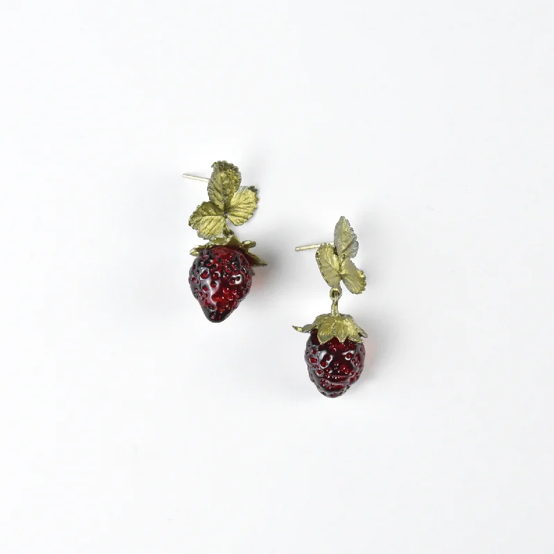 Strawberry Leaf Post Earrings