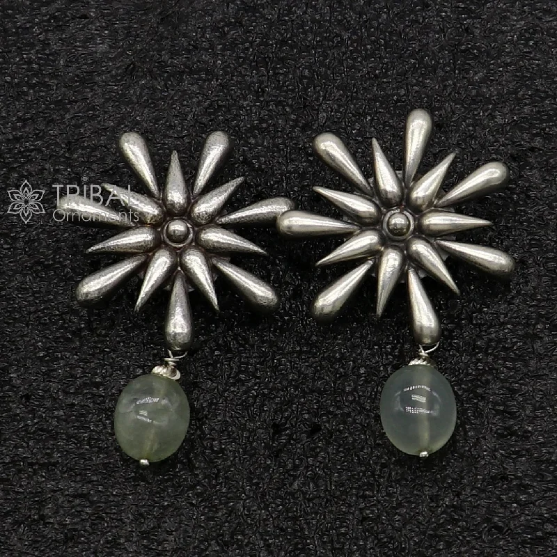 925 sterling silver unique cultural style handmade design fabulous Stud earrings tribal jewelry from Rajasthan india  s1298