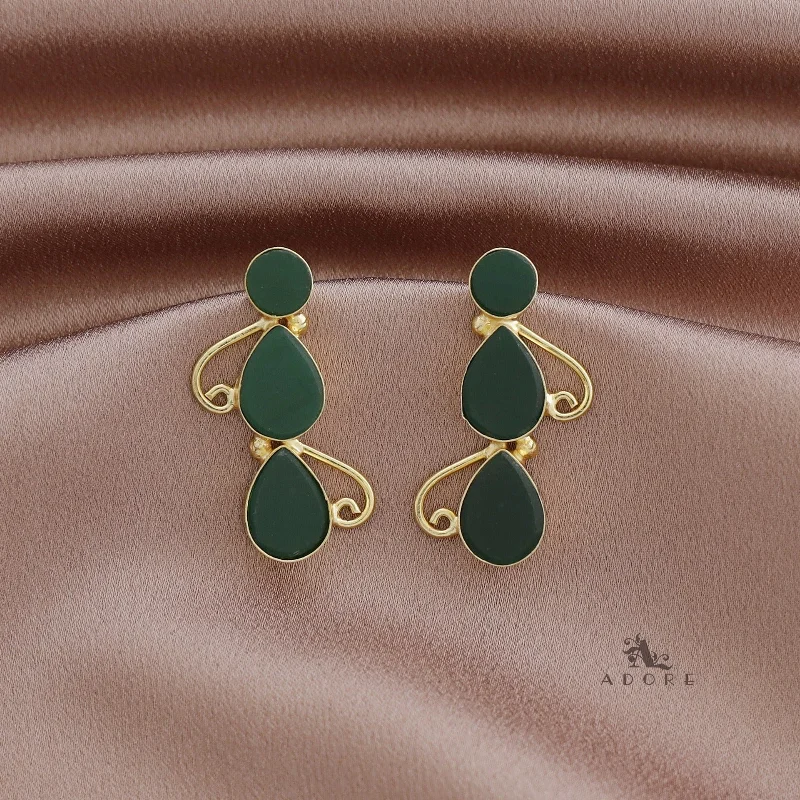 Ednora Round & Drop Raw Stone Earring