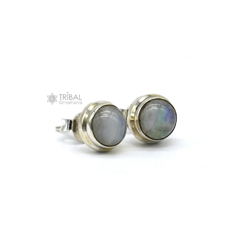 Moonstone 925 sterling silver handmade stud earring best unisex daily use jewelry s1277