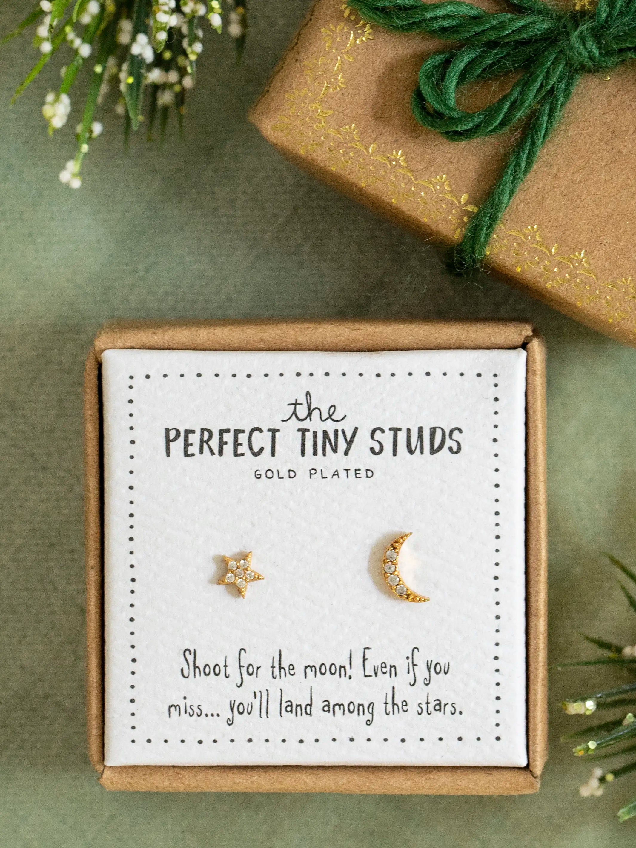 Perfect Tiny Stud Earrings - Star & Moon