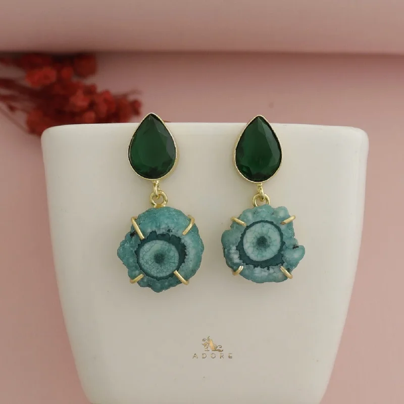 Tena Glossy Drop + Solar Agate Earring