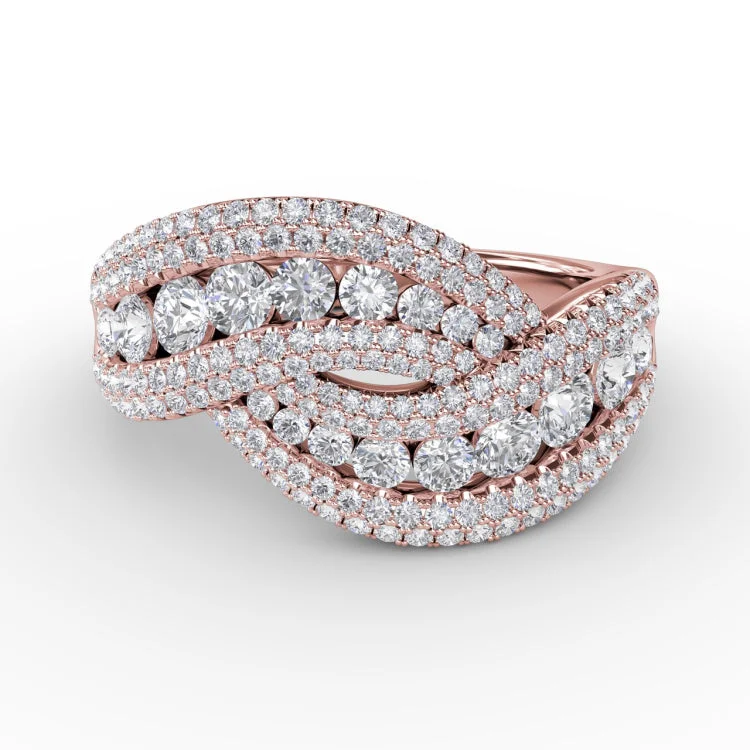 Intertwining Love Diamond Ring