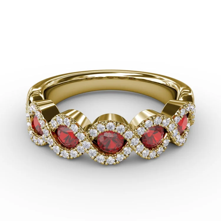 Hold Me Close Ruby and Diamond Twist Ring