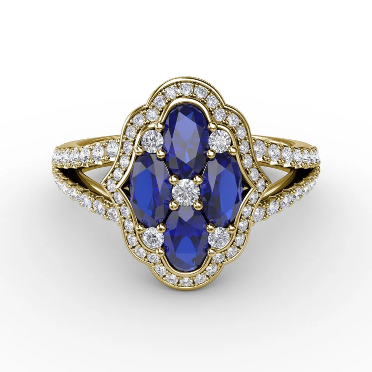 Make A Statement Sapphire and Diamond Ring