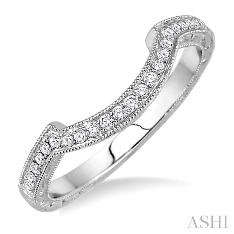 1/6 Ctw Round Cut Diamond Matching Wedding Band in 14K White Gold