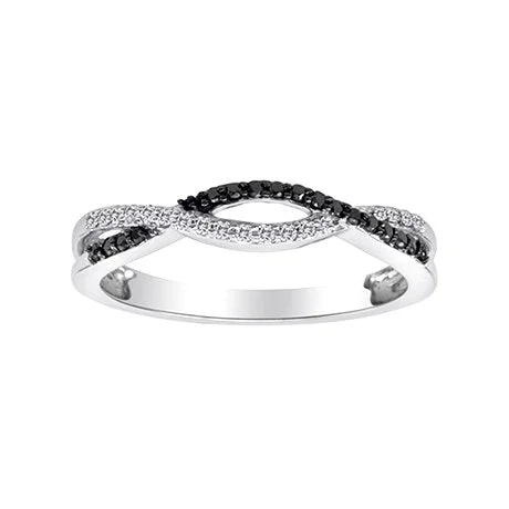 Aspire Color Diamond Collection, a delicate ring containing 17 black & 17 white diamonds. (Black diamonds are color enhanced.)