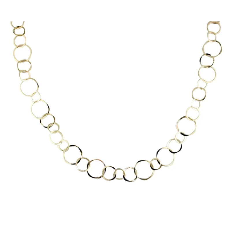 14k Gold Multi-Size Circle Link Necklace