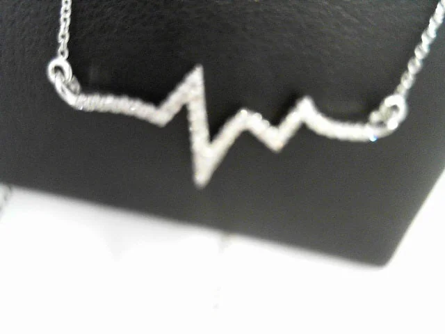 14K WG HEARTBEAT NECKLACE, 0.1