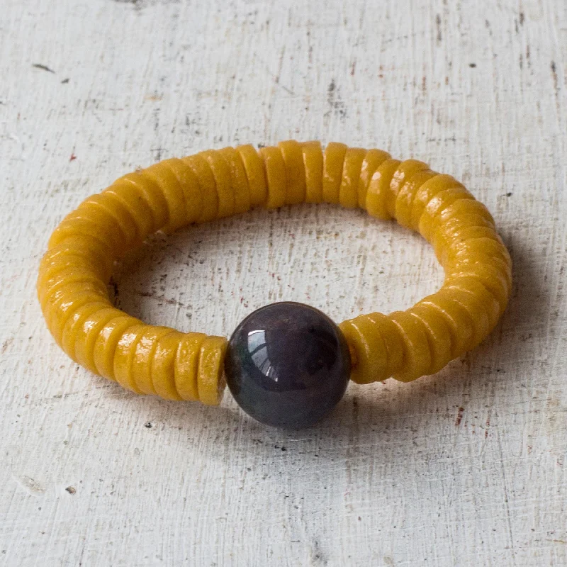 Adepa Orb Agate and Recycled Plastic Beaded Stretch Bracelet