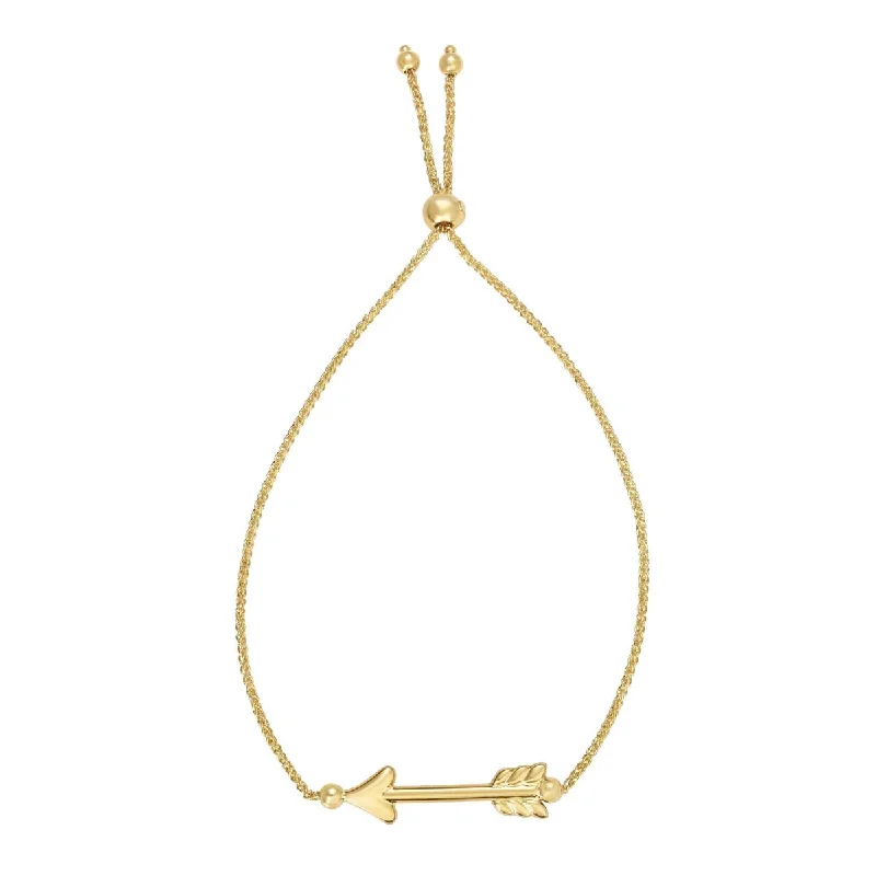 Arrow Bolo Bracelet in 14kt Yellow Gold