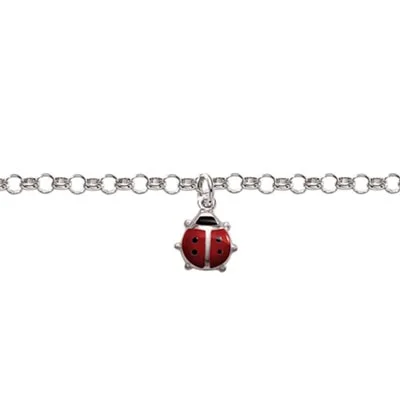 Children Ladybug Bracelet in Sterling Silver