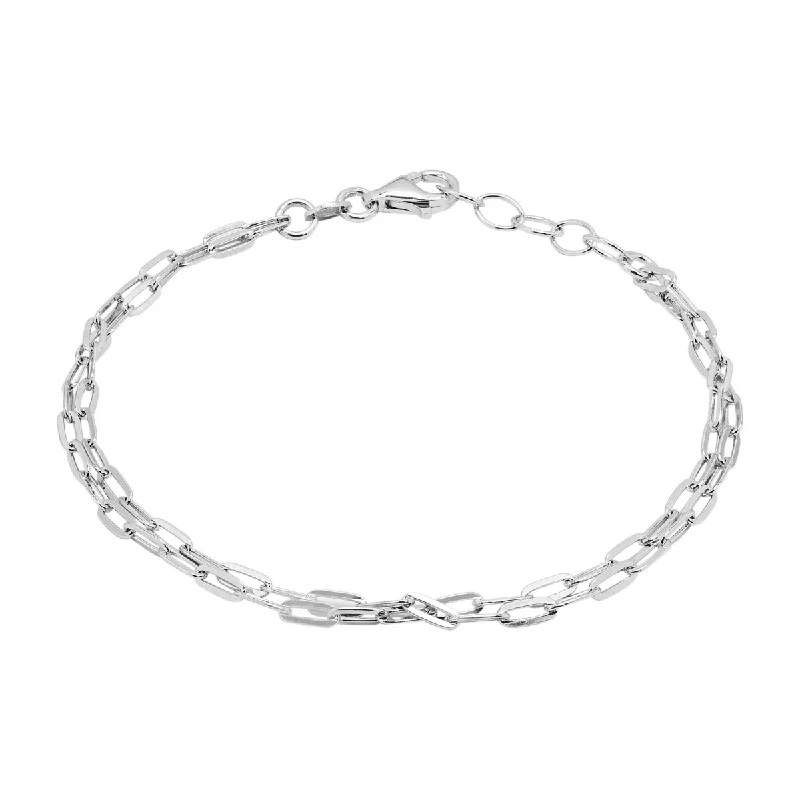 Double Strand Paperclip Bracelet in Sterling Silver