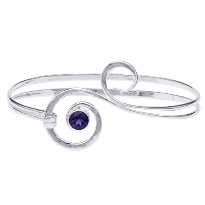 E.L. Designs Fiddlehead Amethyst Bracelet in Sterling Silver (7 inches)