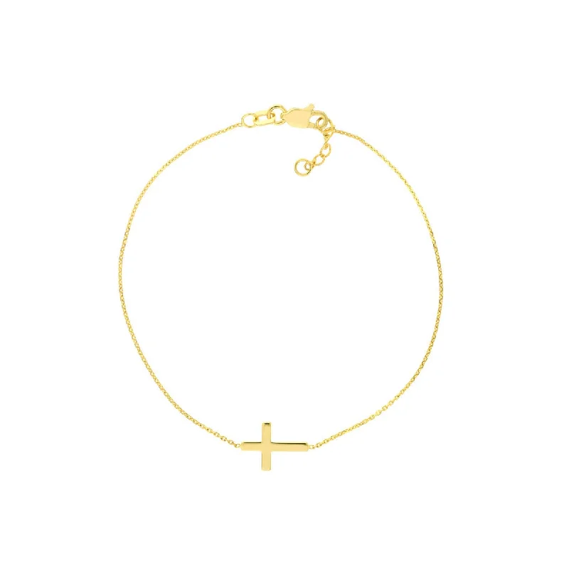 East to West Cross Bracelet in 14kt Yellow Gold