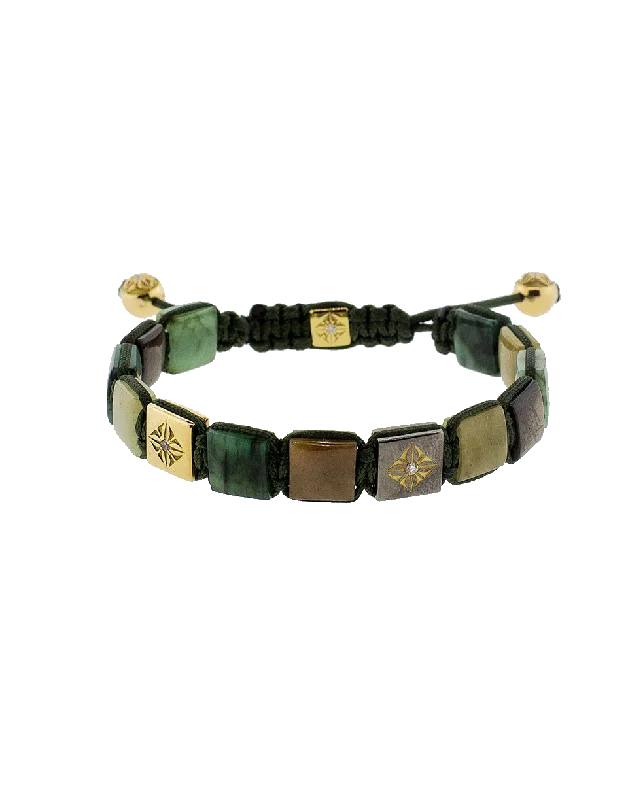 Emerald And Yellow Sapphire Lock Bracelet