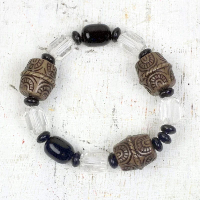 Friend of Nature Recycled Plastic Beaded Stretch Bracelet from Ghana