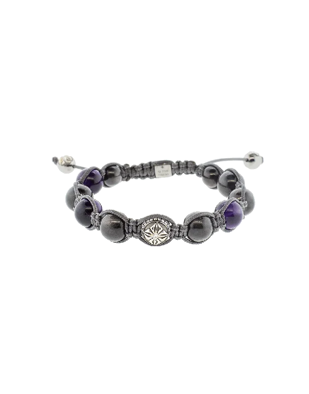 Grey Sapphire And Amethyst Bead Bracelet