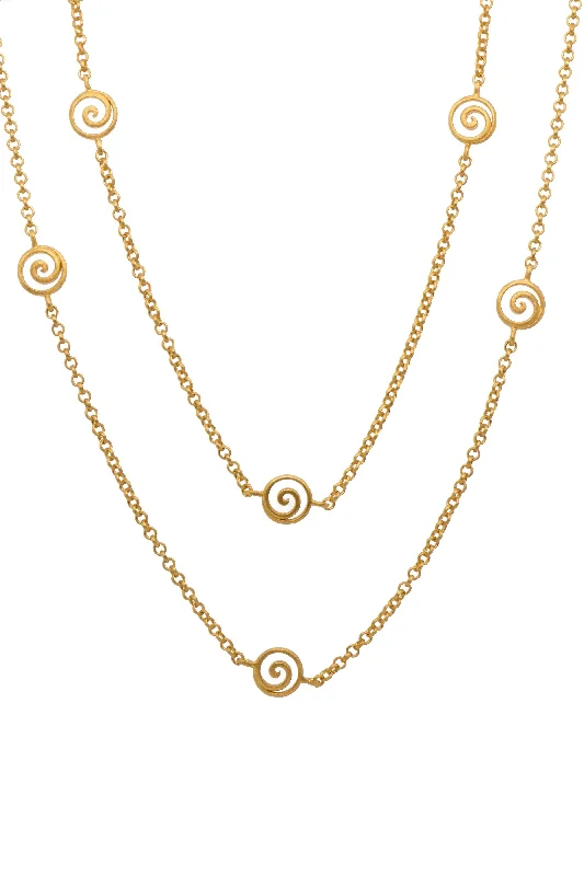 Gratitude Swirl Necklace 36" 24K Gold Vermeil