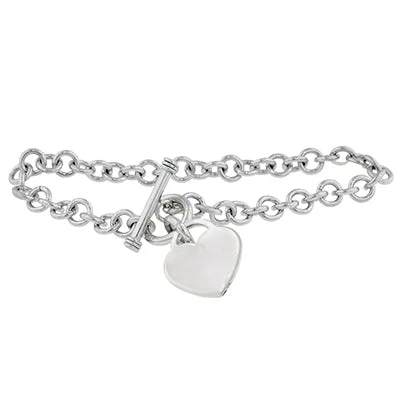 Heart Toggle Bracelet in Sterling Silver