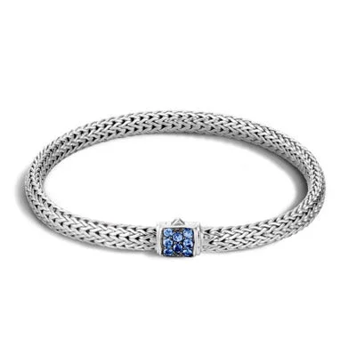 John Hardy Chain Collection Classic Sapphire Bracelet in Sterling Silver