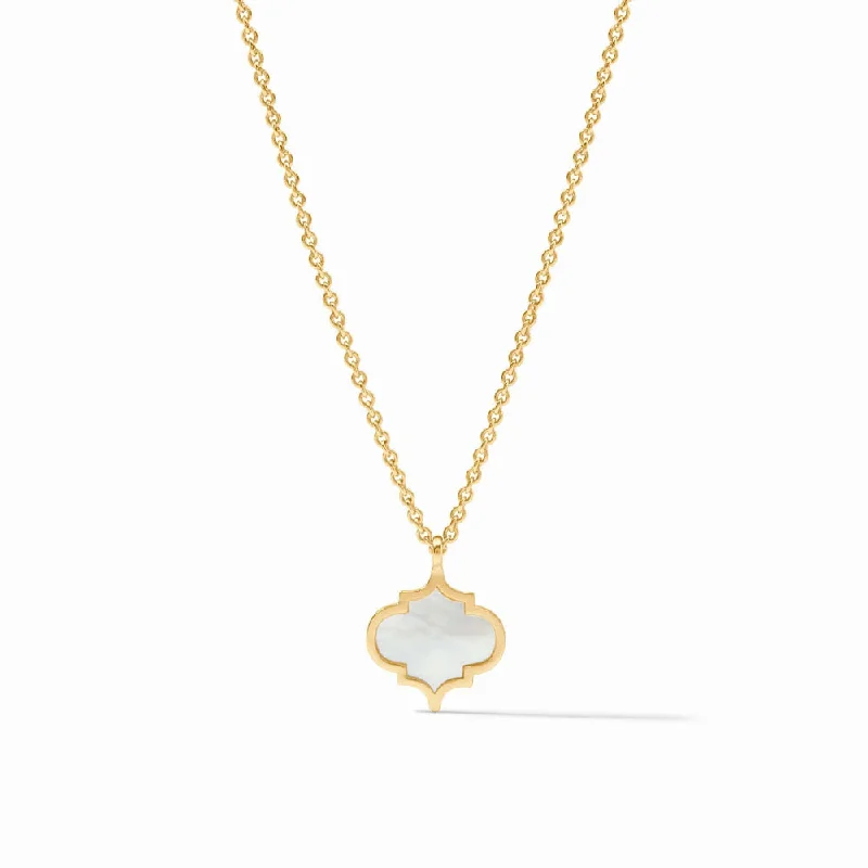 Julie Vos Helene Inlay Delicate Necklace - Mother of Pearl