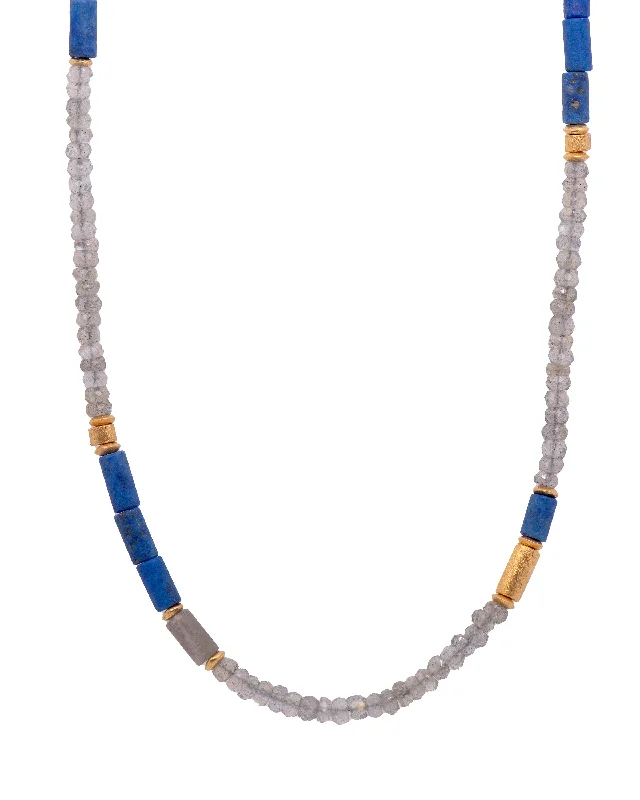 Labradorite and Lapis Jewelry Set in 24K Fair Trade Gold Vermeil