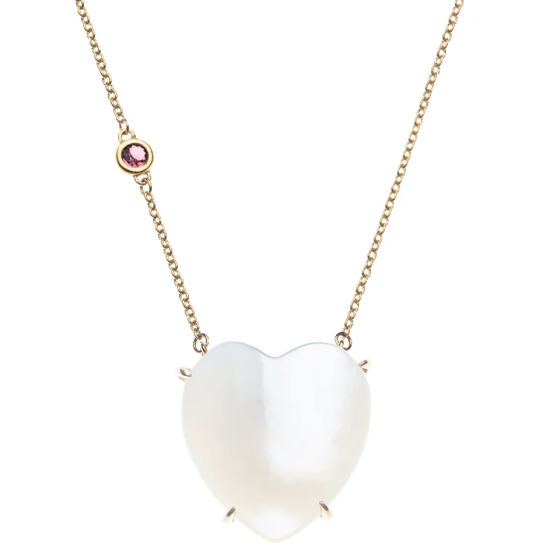 LOVE Shell Carved Heart Necklace with Gold Setting SALE