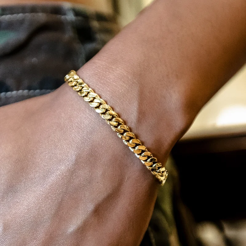 Miami Cuban Bracelet in Yellow Gold- 6mm