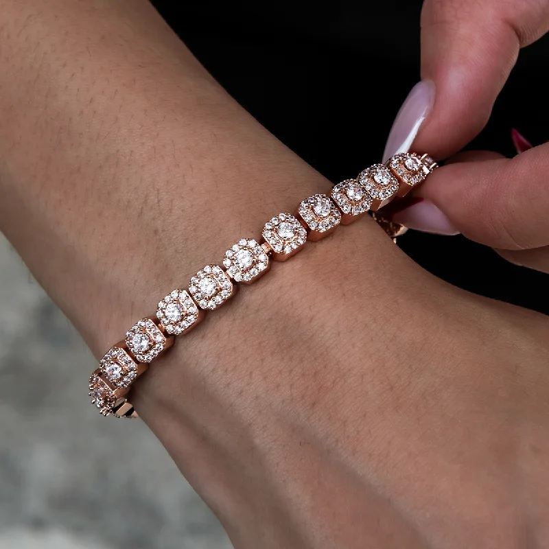 Micro Clustered Tennis Bracelet in Rose Gold