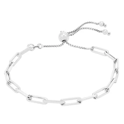 Paperclip Bolo Bracelet in Sterling Silver (9 1/4 inches)