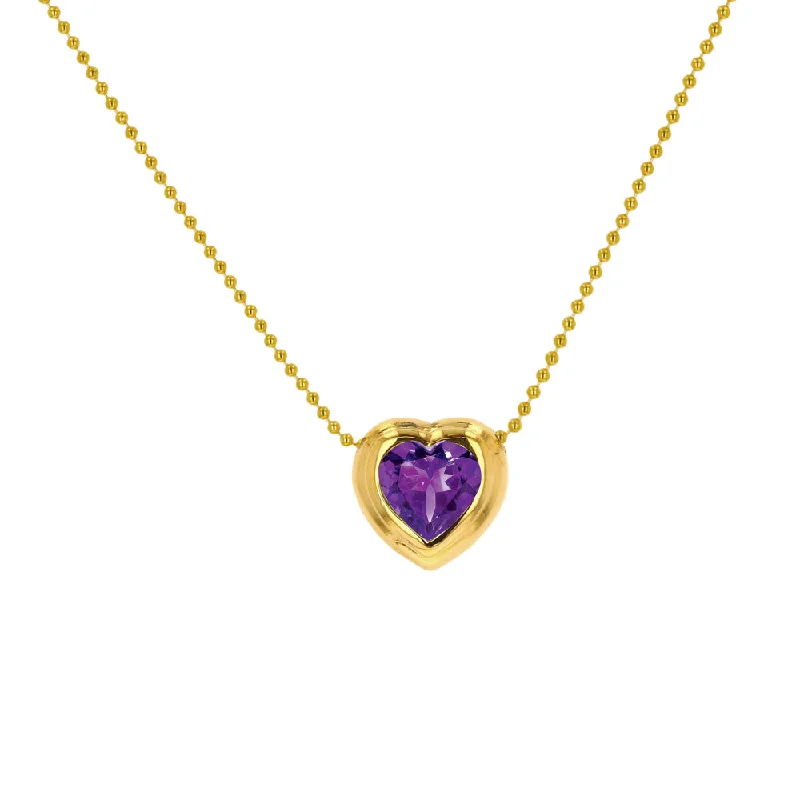 Rachel Reid Amethyst Heart Pendant Necklace