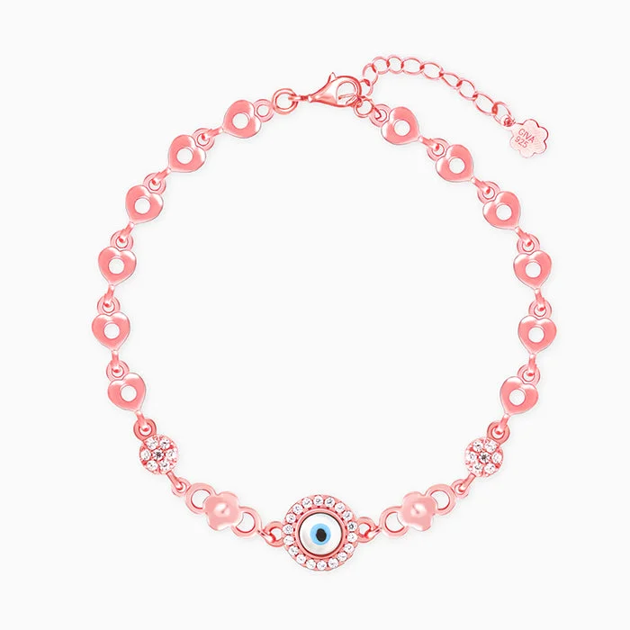 Rose Gold Zircon Evil Eye Bling Bracelet