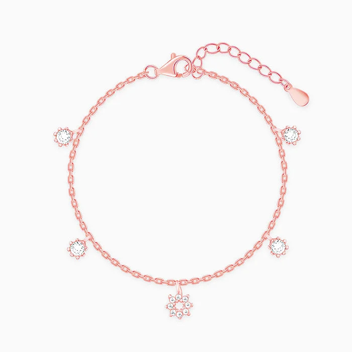 Anushka Sharma Rose Gold Flower Charm Bracelet