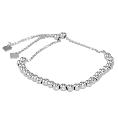 Round Ball Bolo Bracelet in Sterling Silver