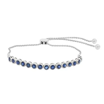 Sapphire Bolo Bracelet in Sterling Silver