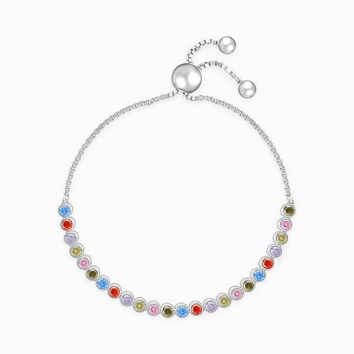 Silver Colourful Circle Bracelet