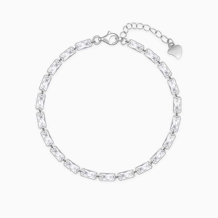 Silver Parade of Baguette Bracelet