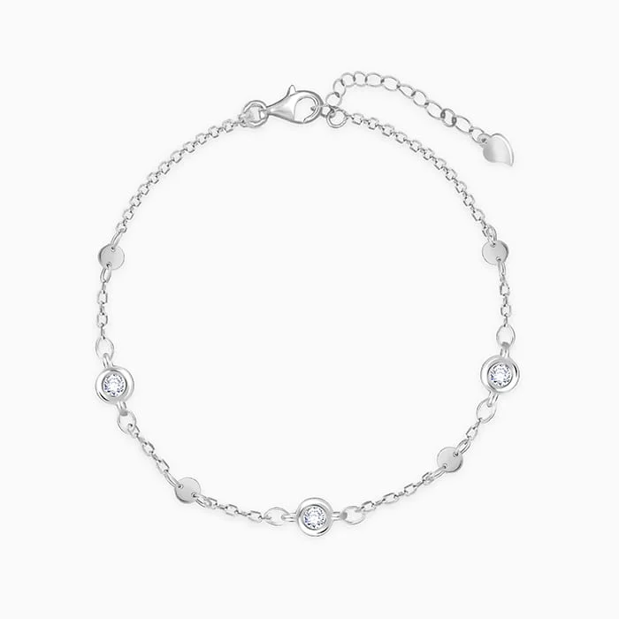 Silver Zircon High on Charm Bracelet