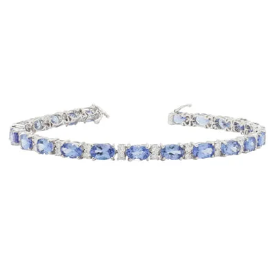 Tanzanite Bracelet in 14kt White Gold with Diamonds (1 1/10ct tw)