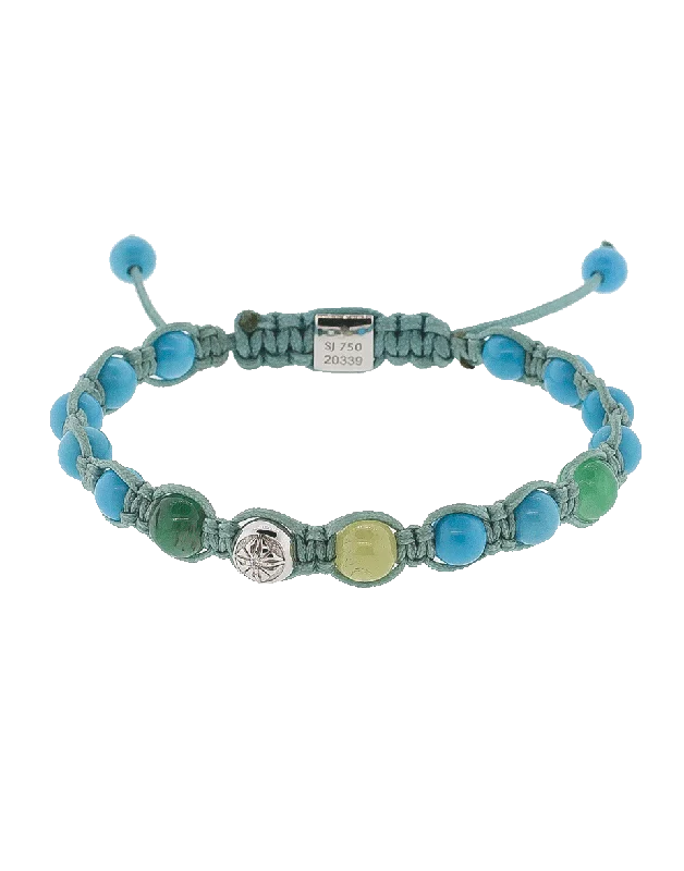 Turquoise Emerald And Yellow Sapphire Bracelet